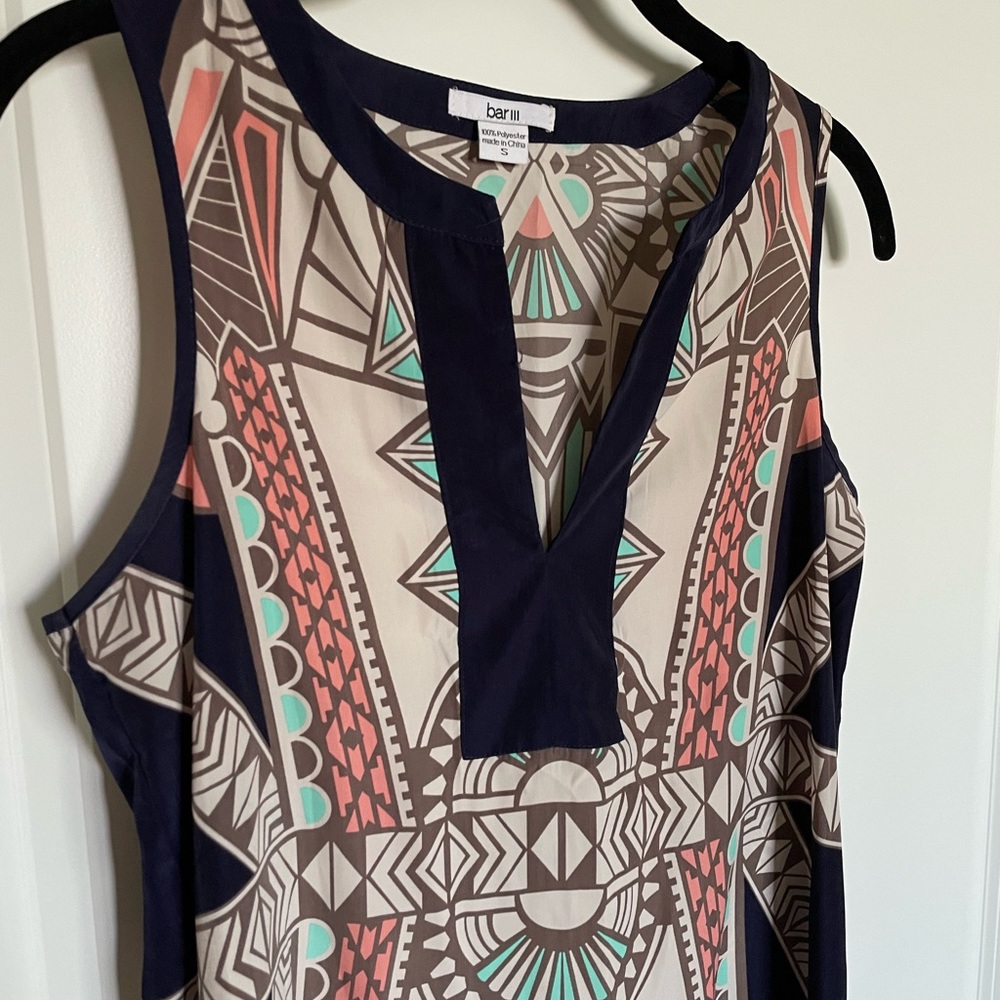 Bar III Art Deco Mini Dress w/ Drop Waist (Size S)